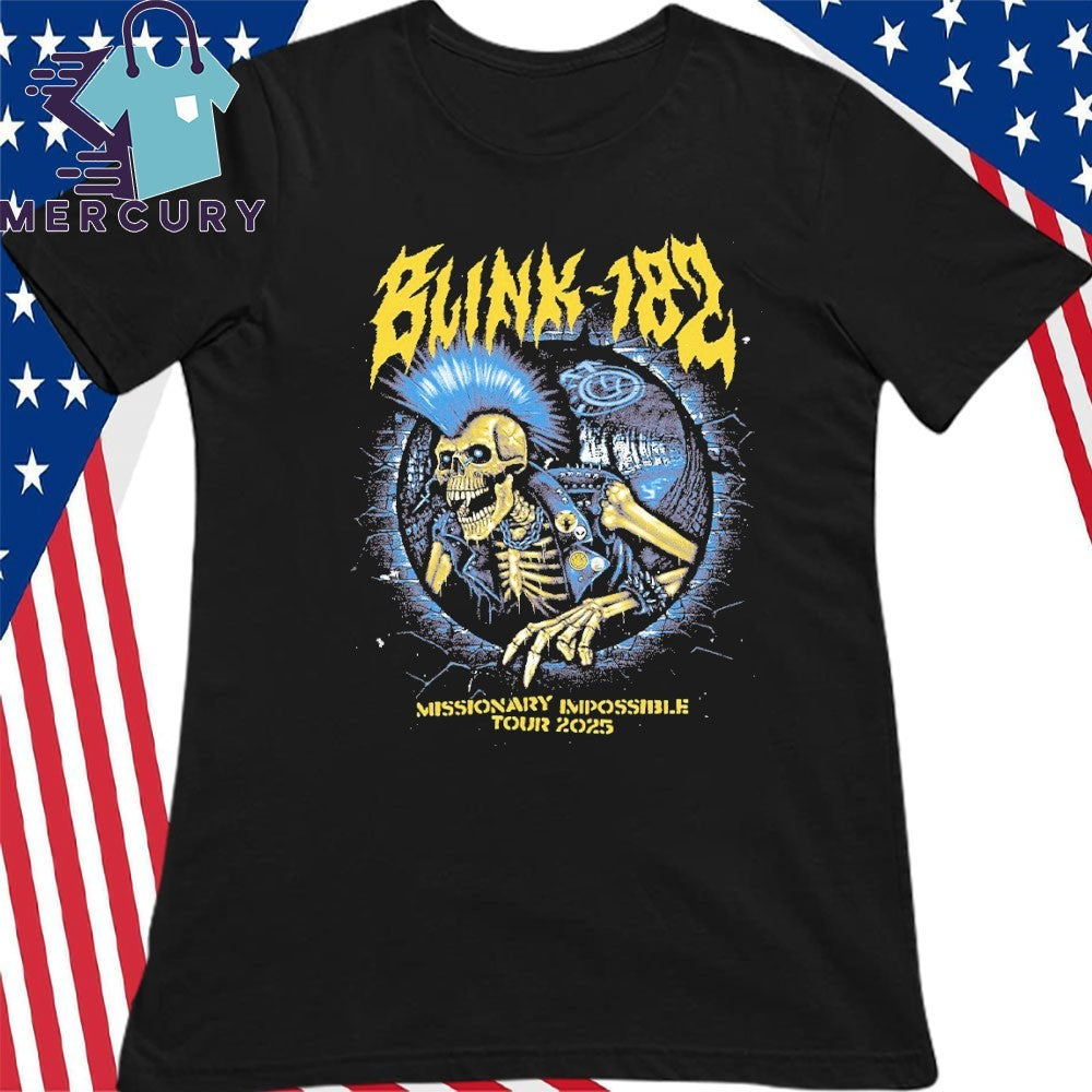 Blink-182 Mohawk Skeleton 2025 Tour Shirt