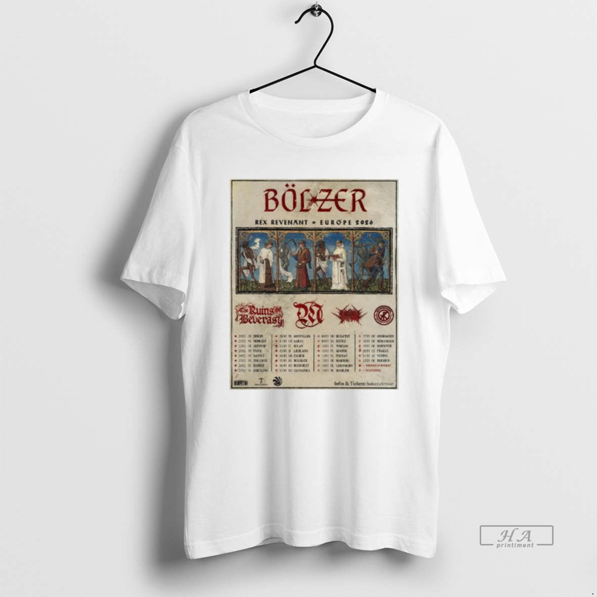 Official Bolzer Rex Revenant European Tour 2026 T-Shirts, Hoodie, Sweatshirt | AU01DripNestTees.com