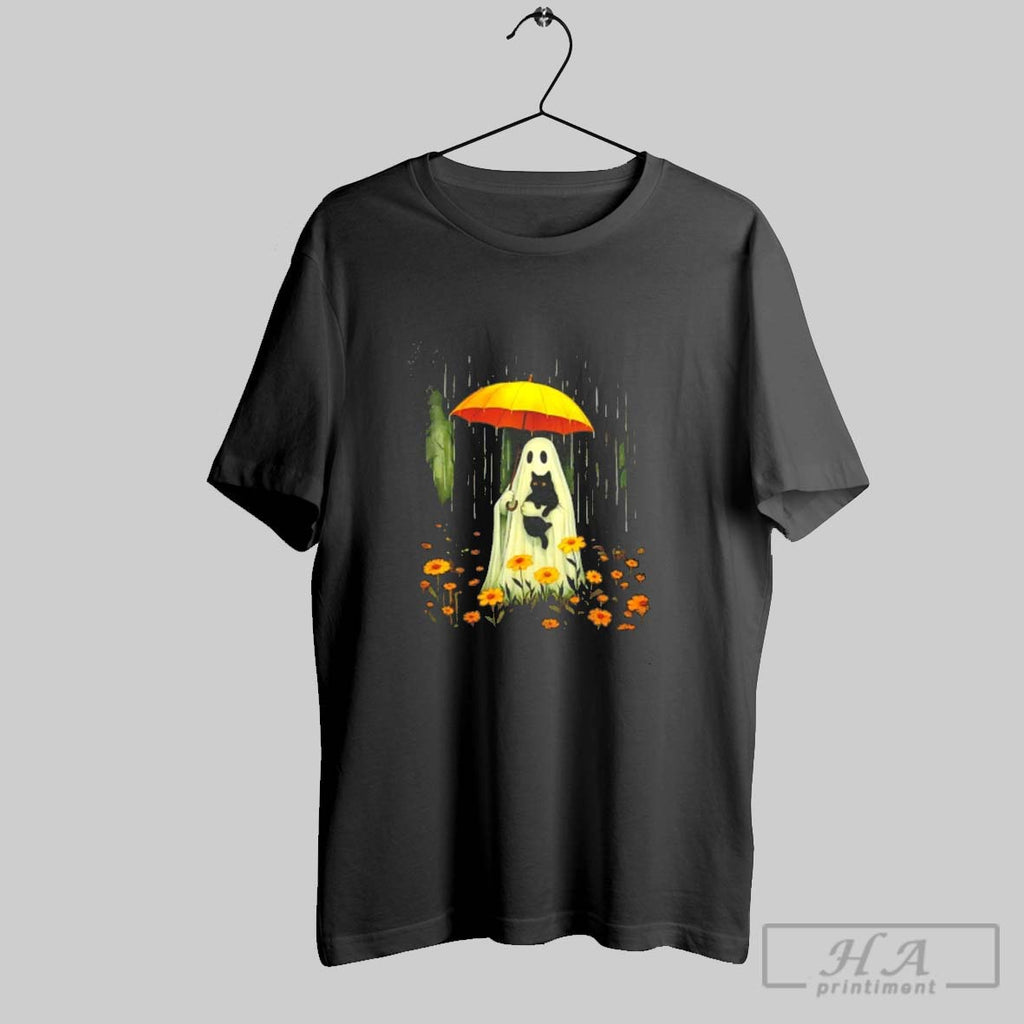 Official Boo Ghost Umbrella Black Cat Floral Halloween
