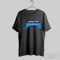 Official Bring The Thunder Blue Lightning Chrome Text Posters Black