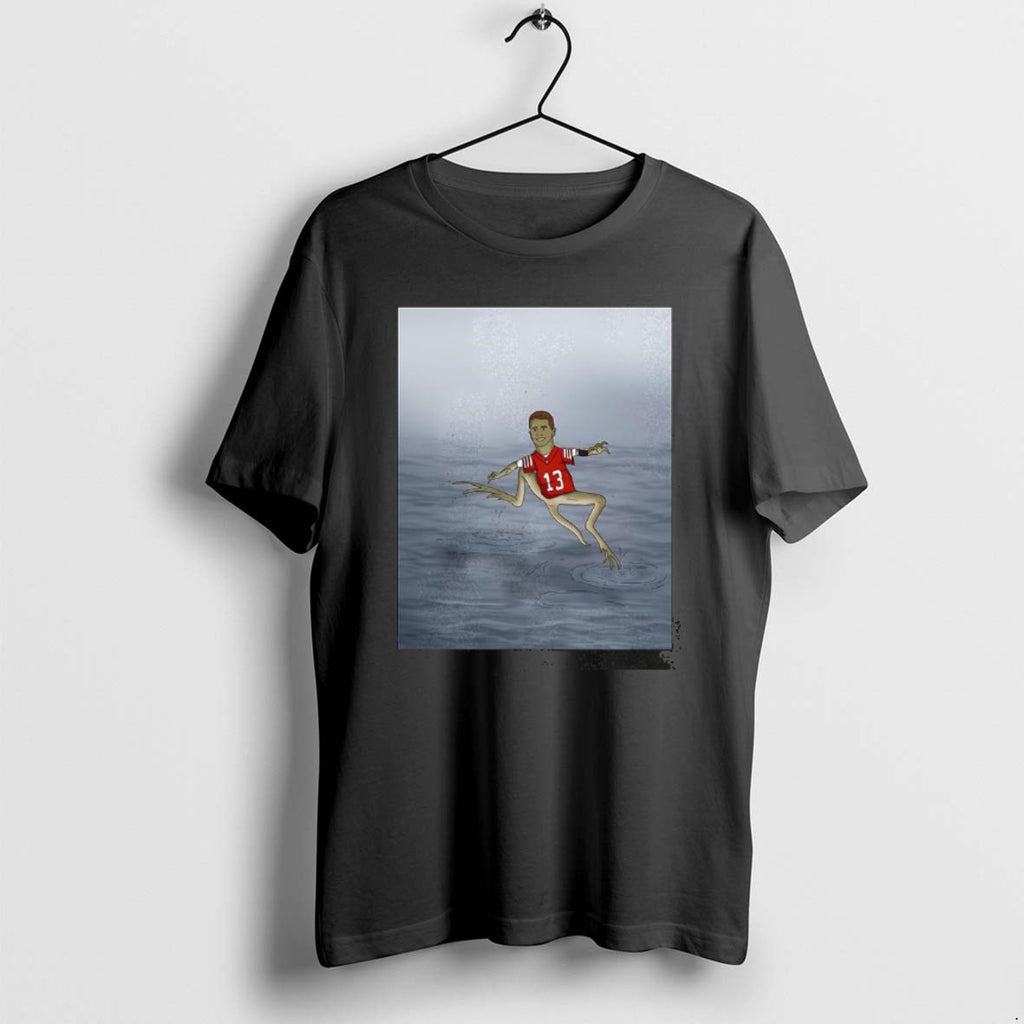 Official Brock Purdy Jesus Christ Lizard Running On Water T-Shirts, Hoodie, Sweatshirt | AU01DripNestTees.com