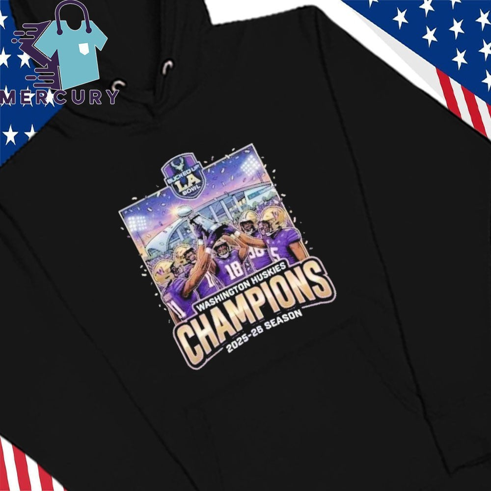 Bucked Up LA Bowl Hosted by Gronk 2025-26 Washington Huskies Champions Shirt