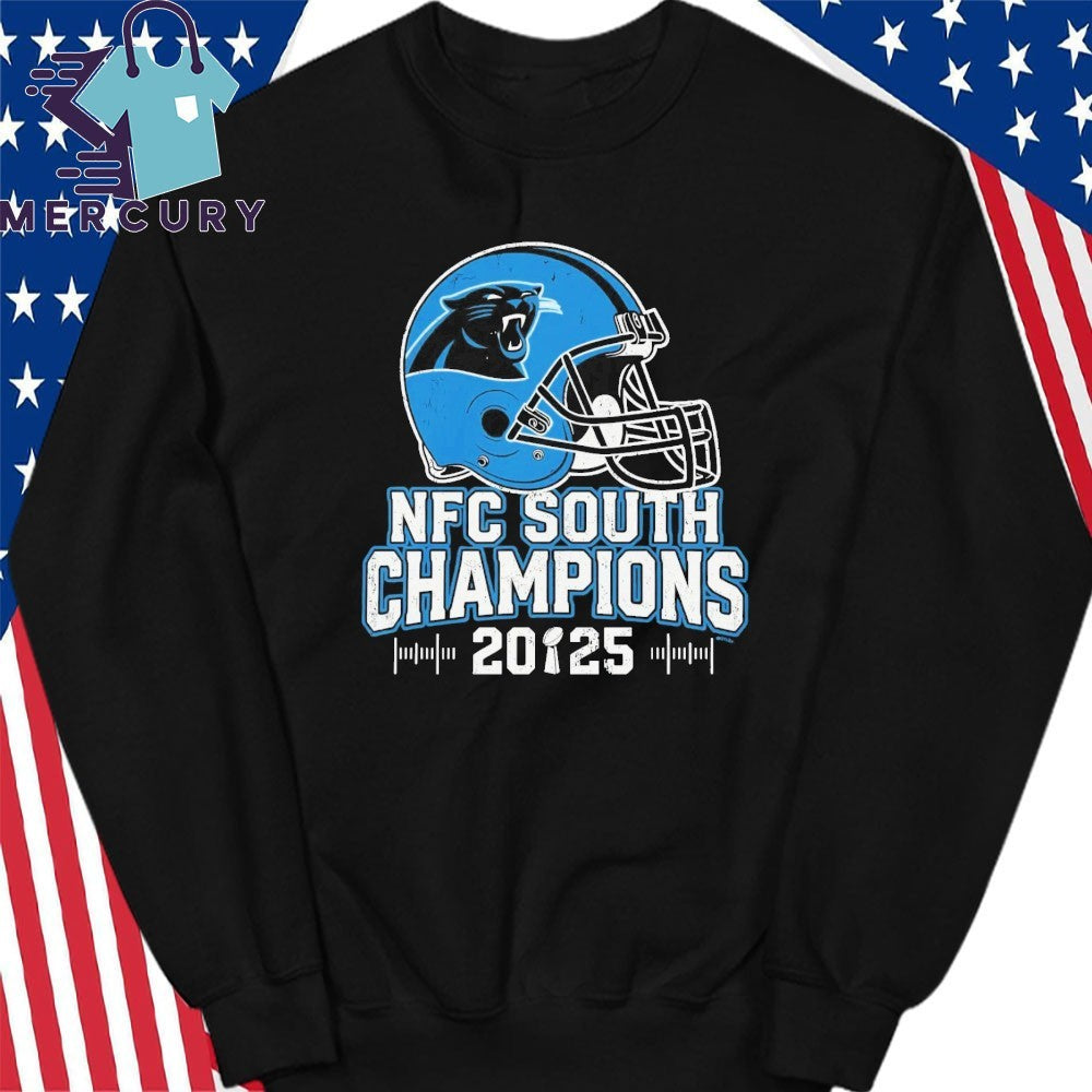 Carolina Panthers NFC South 2025 Champions Helmet Shirt