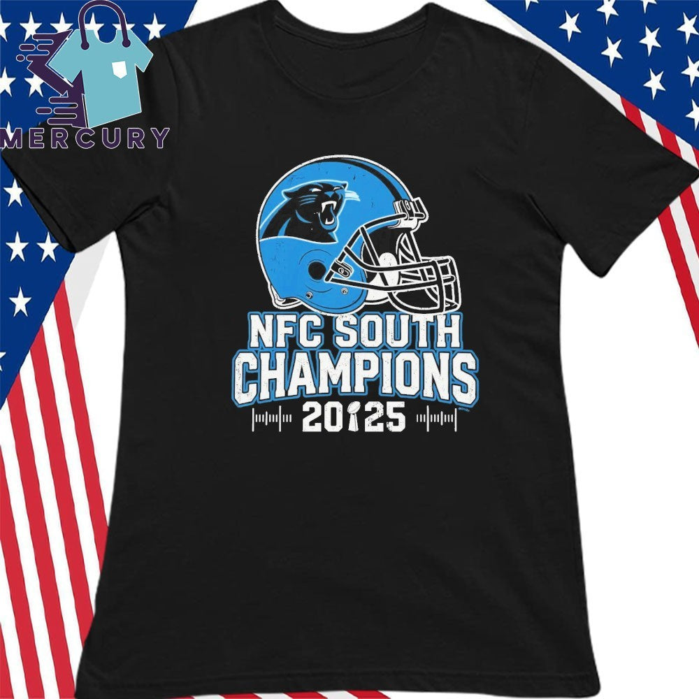 Carolina Panthers NFC South 2025 Champions Helmet Shirt