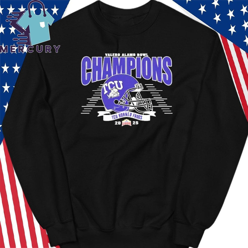 Celebrate 2025 Alamo Bowl TCU Horned Frogs Football Champions 2025 Valero Alamo Bowl Shirt