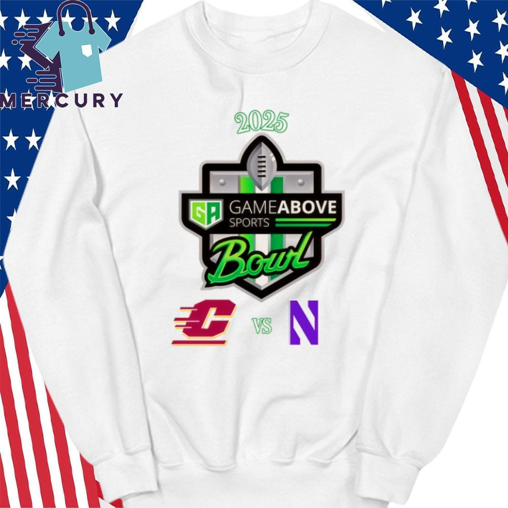 Central Michigan Chippewas Vs Northwestern Wildcats 2025 GameAbove Sports Bowl Shirt