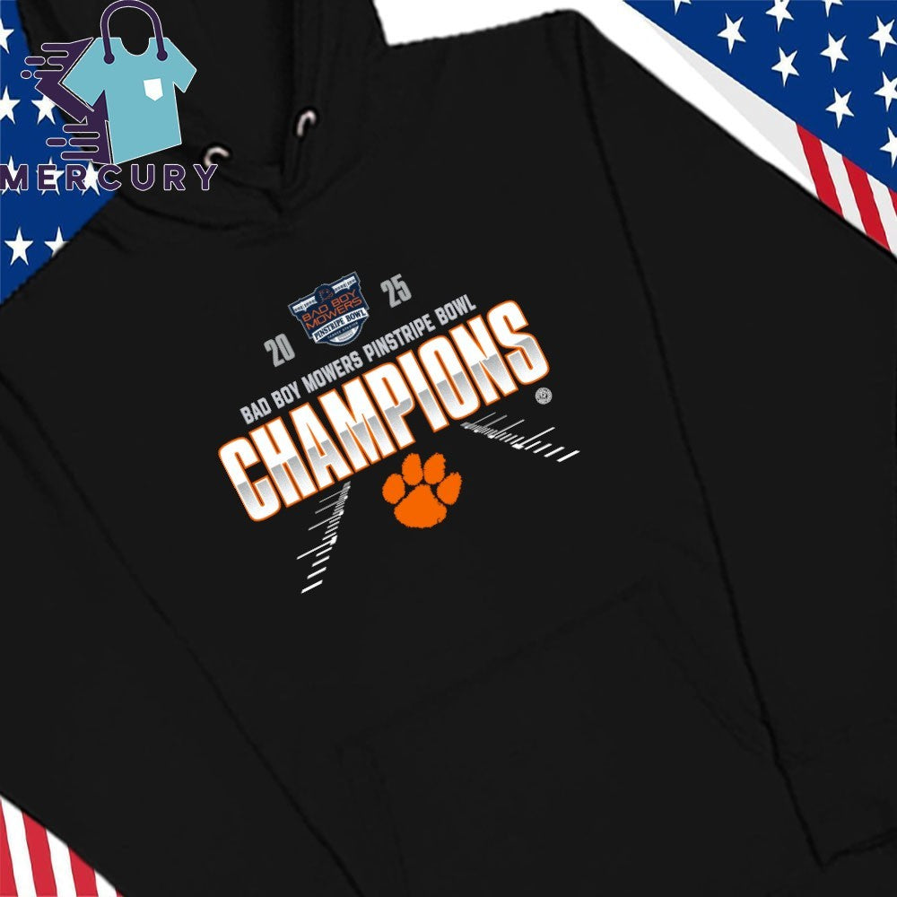 Clemson Tigers 2025 Bad Boy Mowers Pinstripe Bowl Champions Shirt