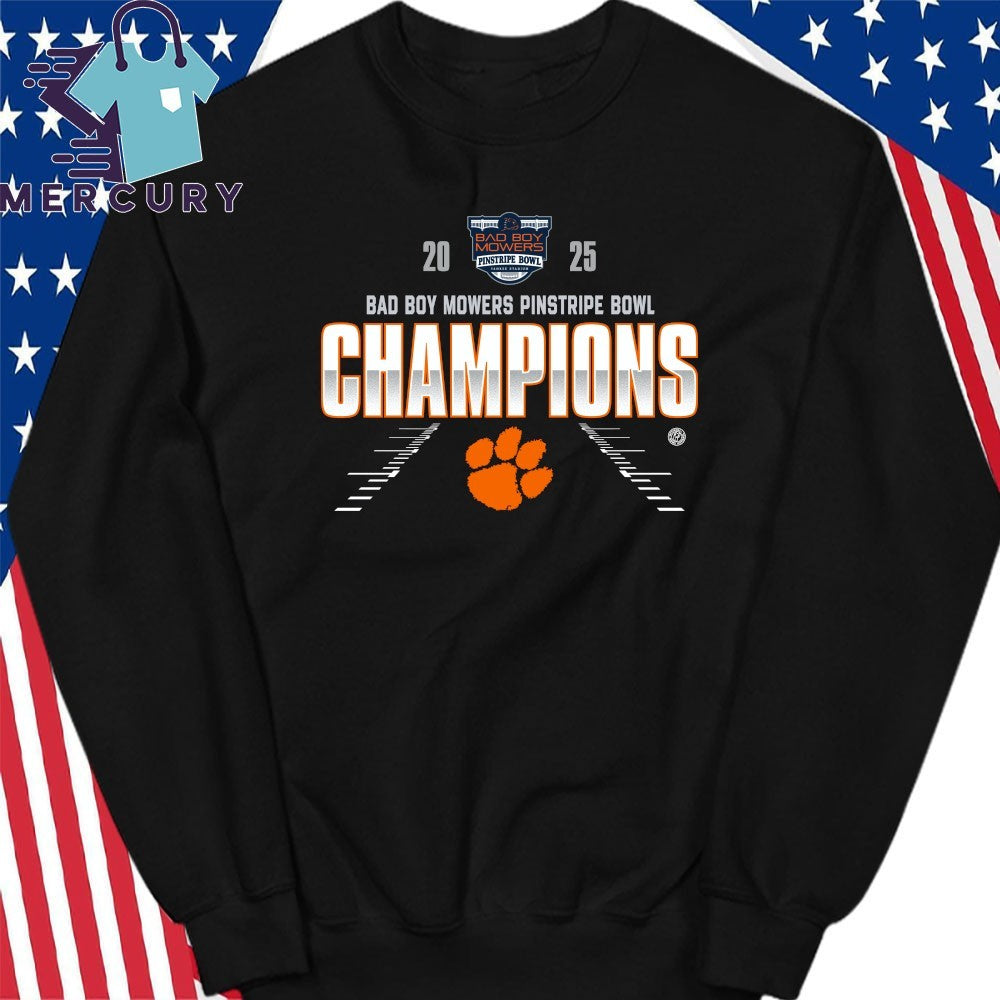 Clemson Tigers 2025 Bad Boy Mowers Pinstripe Bowl Champions Shirt