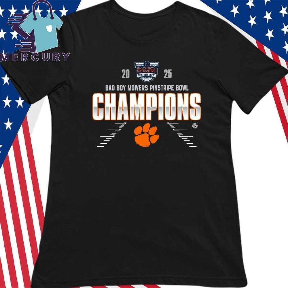 Clemson Tigers 2025 Bad Boy Mowers Pinstripe Bowl Champions Shirt