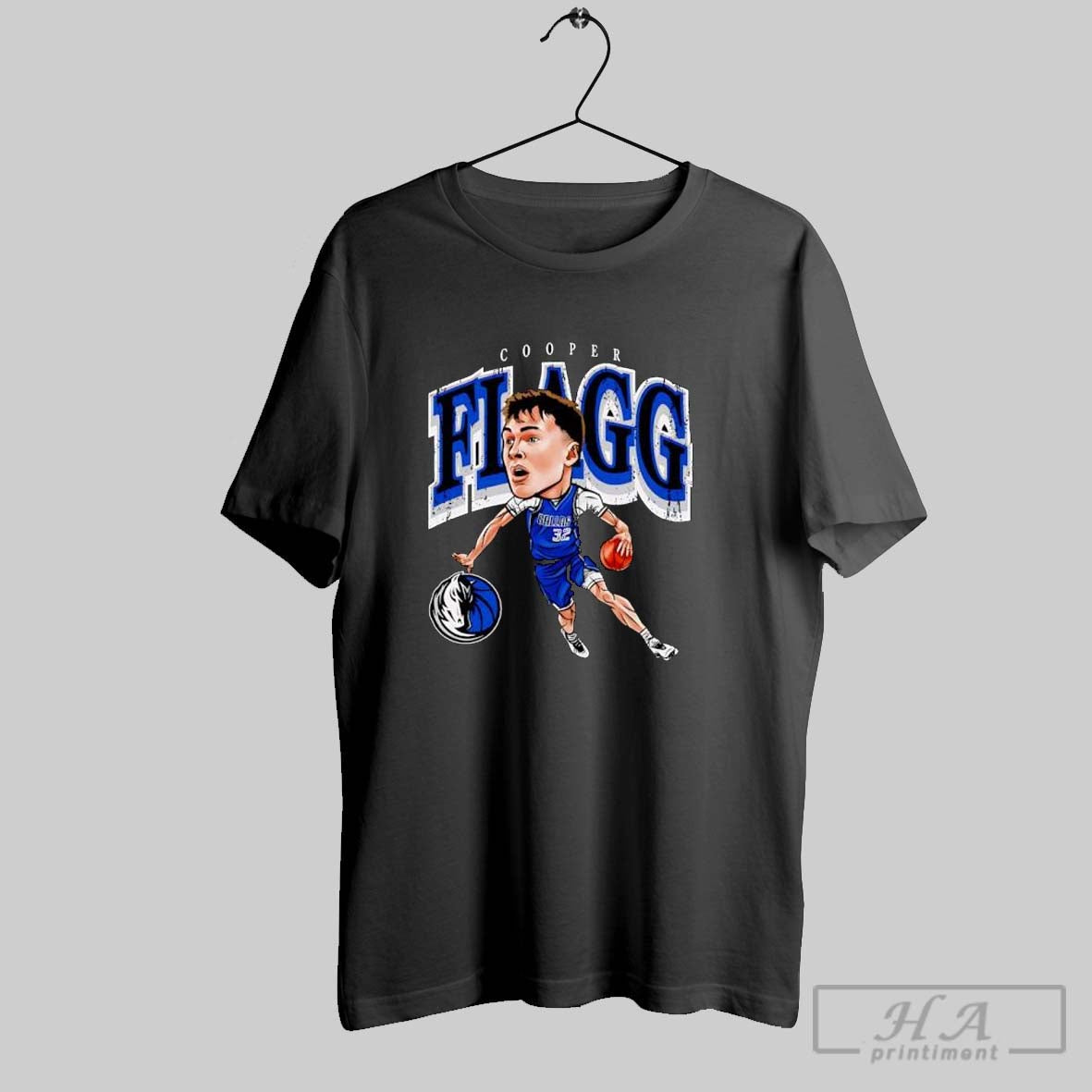Official Cooper Flagg Dallas Mavericks Cartoon Vintage