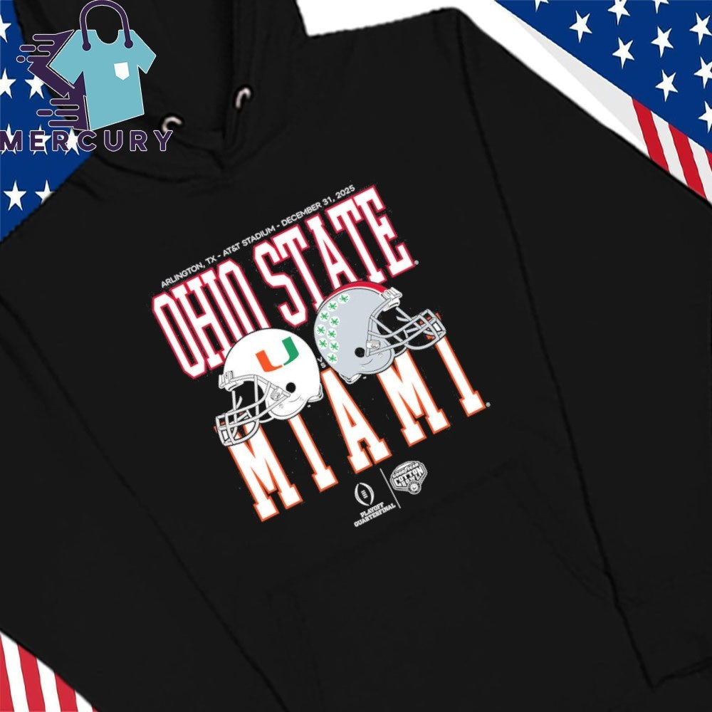 Cotton Bowl Classic 2025 Miami vs Ohio State Helmet Matchup Helmet Shirt