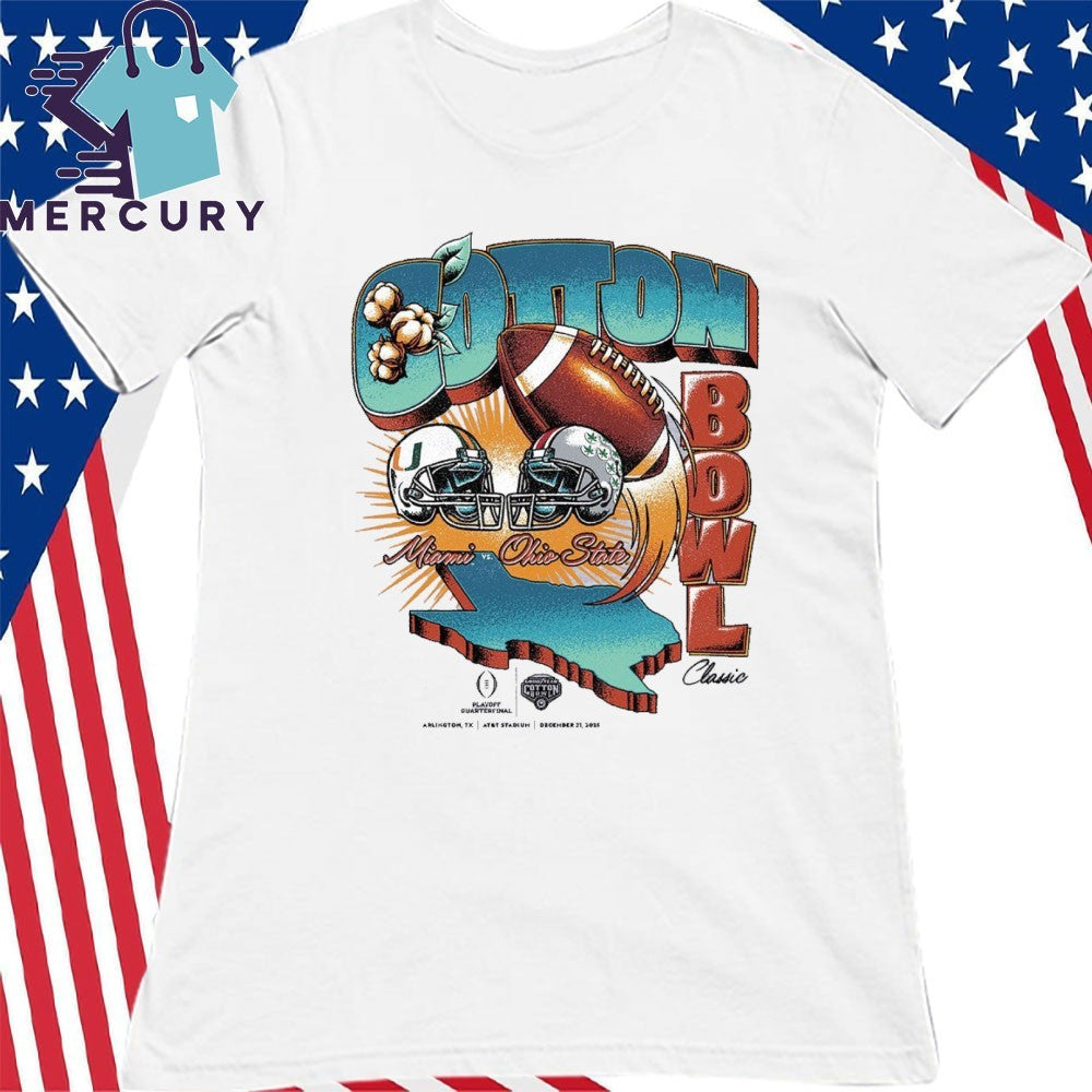 Cotton Bowl Classic 2025 Miami vs Ohio State Vintage Matchup Shirt