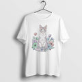 Official Cute Sitting Cat In Floral Garden Watercolor T-Shirts, Hoodie, Sweatshirt | AU01DripNestTees.com