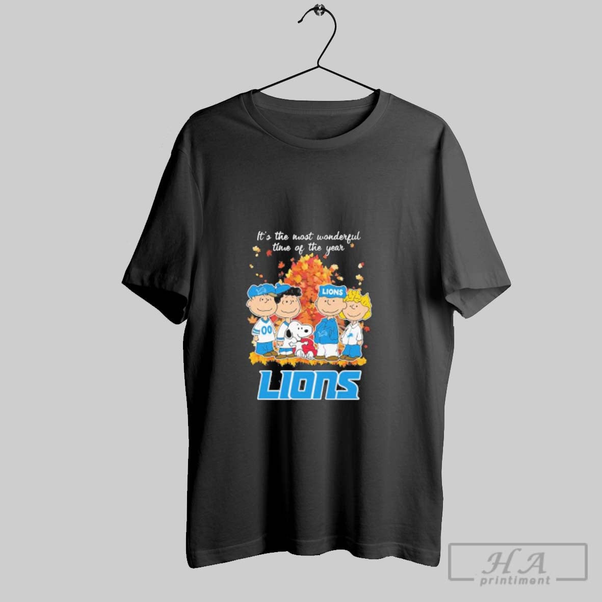 Official Detroit Lions And Peanuts Character Its The Most Wonderful Time Of The Year