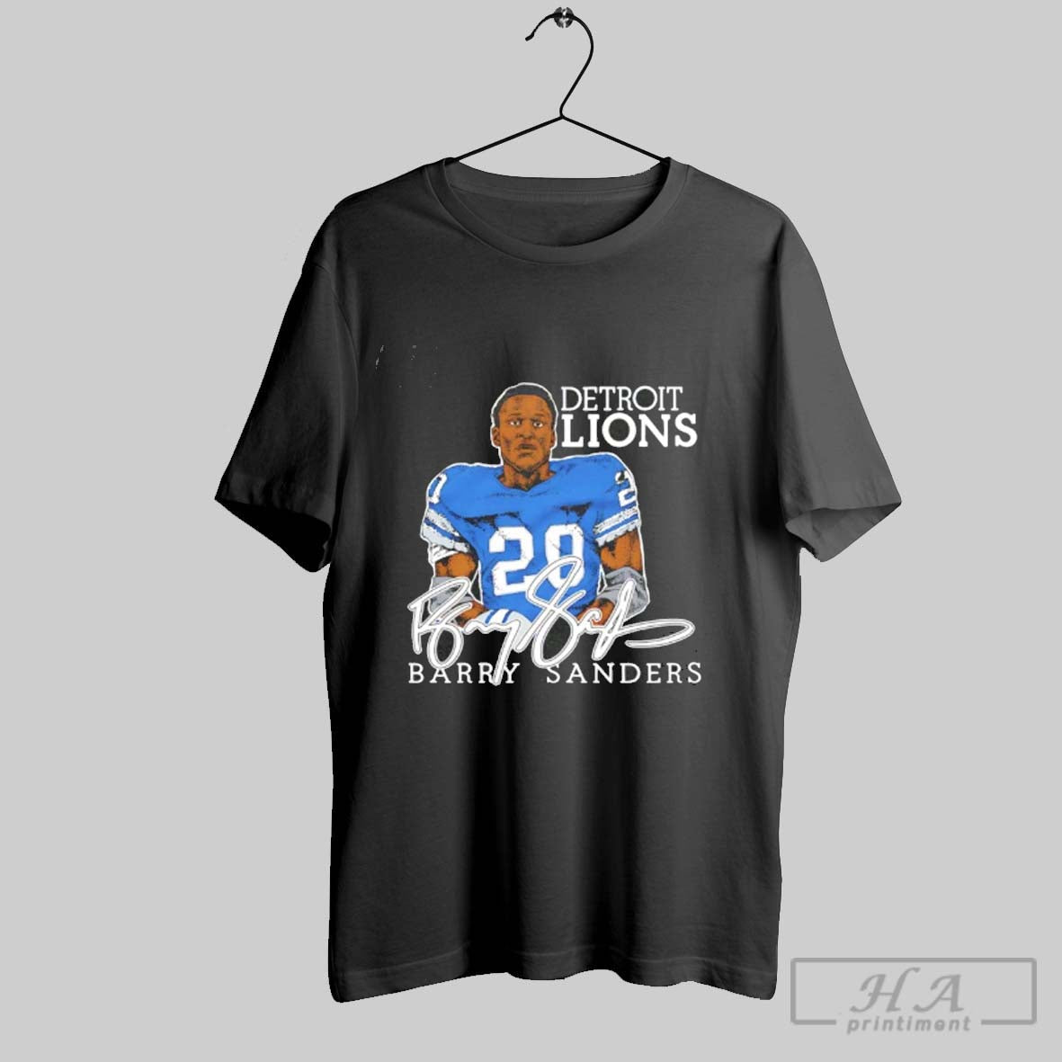 Official Detroit Lions Barry Sanders Player Caricature