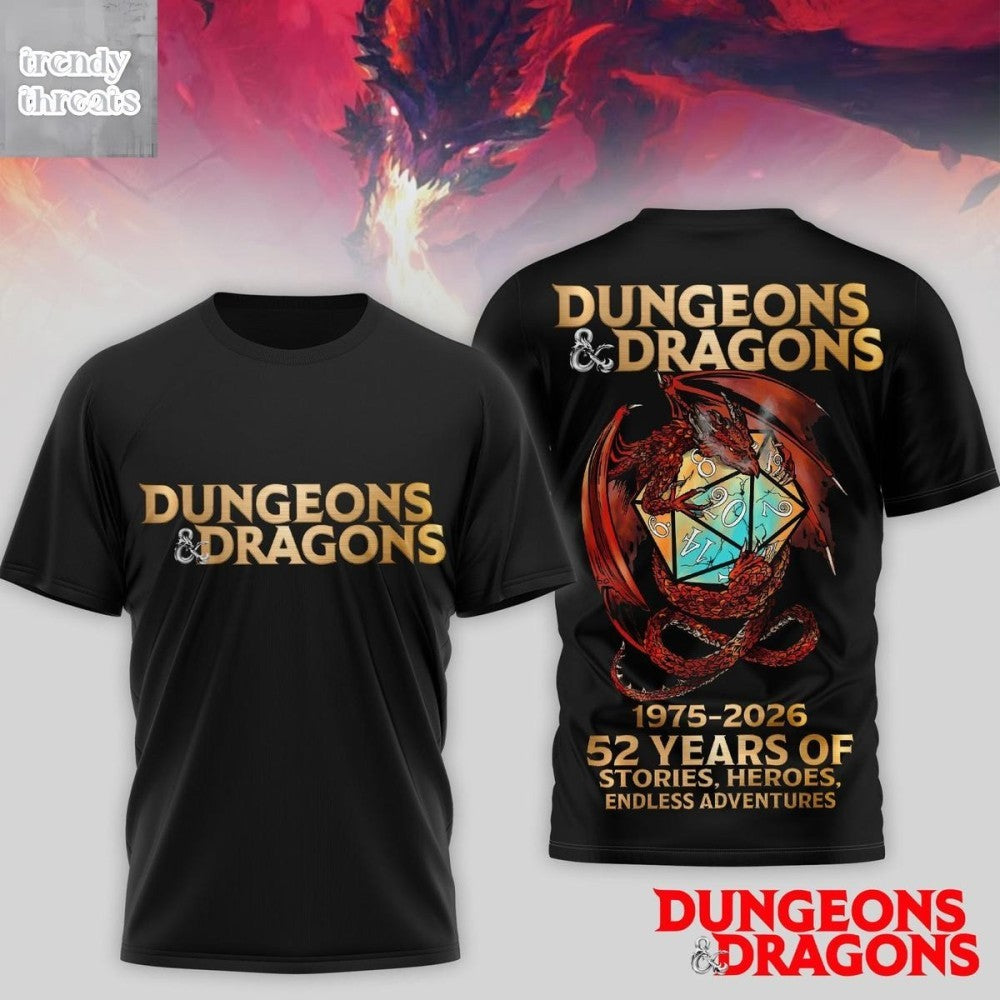 Dungeons & Dragons 52 Years Of Stories Heroes Endless Adventures Shirt
