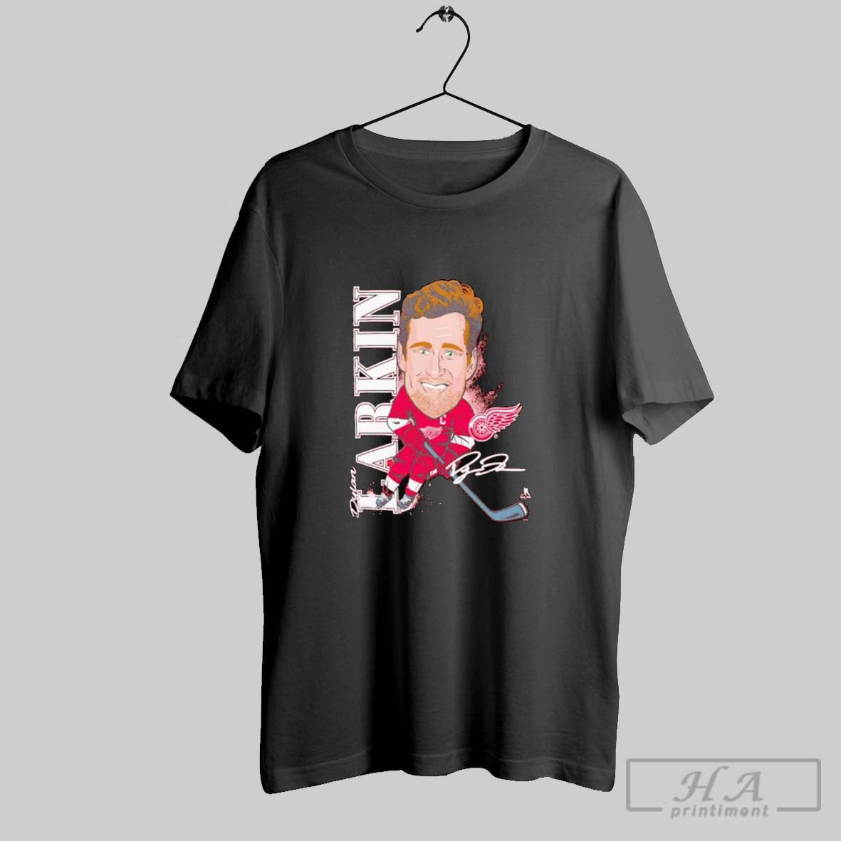 Official Dylan Larkin Caricature Player Signature Detroit Red Wings