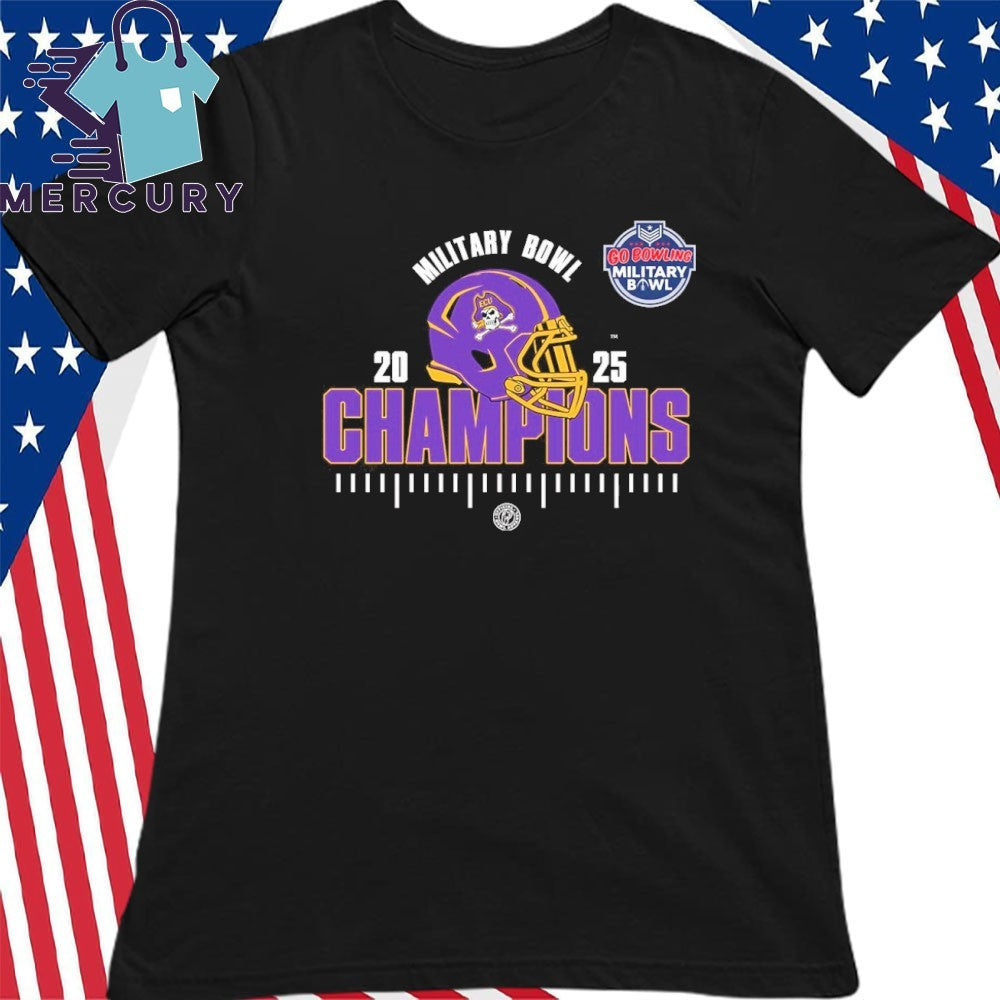 ECU Pirates Go Bowling Military Bowl Champions 2025 NCAA Football Shirt