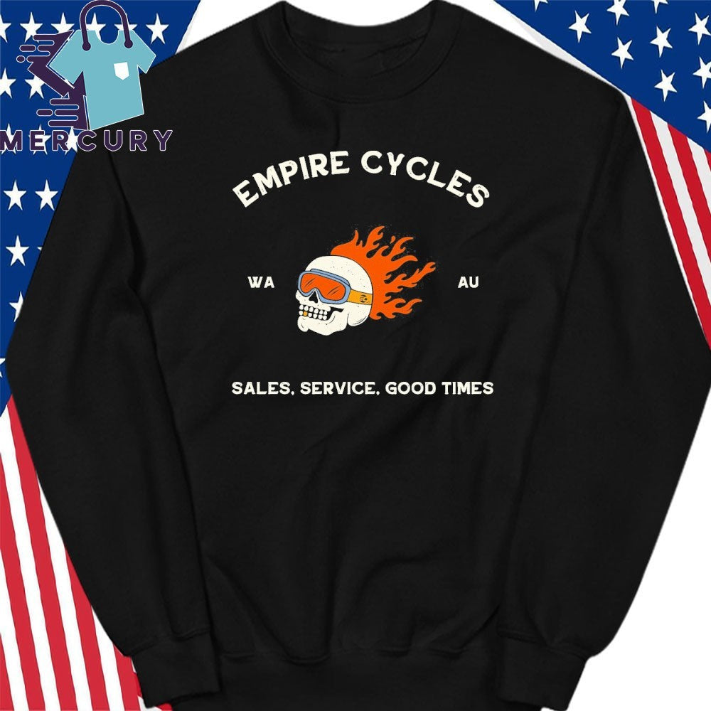 Empire Cycles Flaming Skull Shirt