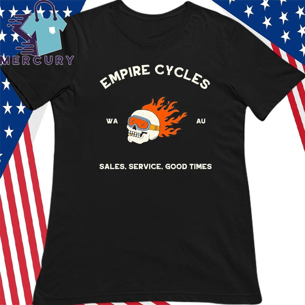 Empire Cycles Flaming Skull Shirt