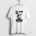 Official Fishing Eat Sleep Fish Repeat Funny T-Shirts, Hoodie, Sweatshirt | AU01DripNestTees.com