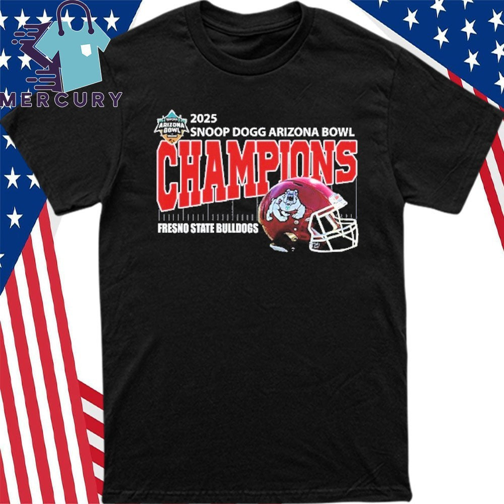 Fresno State Bulldogs Football 2025 Snoop Dogg Arizona Bowl Champions Helmet Shirt