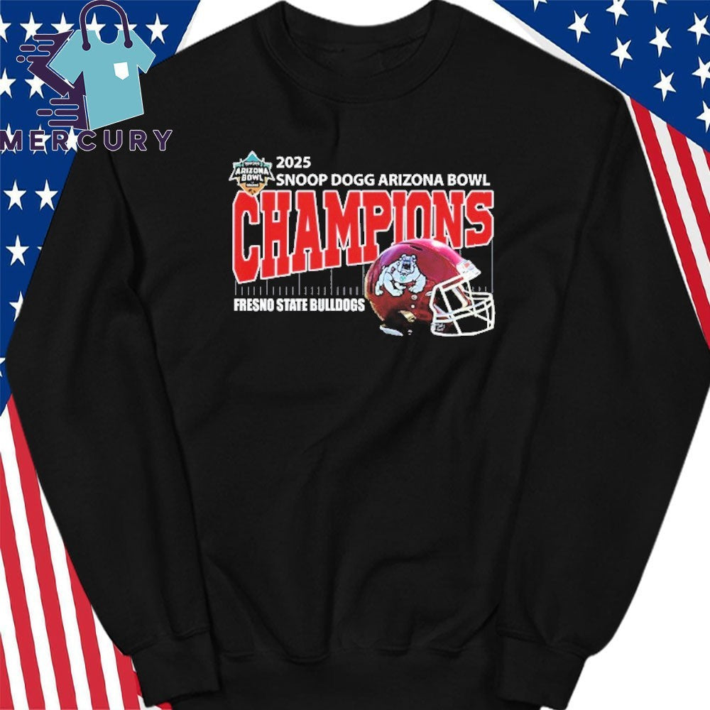 Fresno State Bulldogs Football 2025 Snoop Dogg Arizona Bowl Champions Helmet Shirt