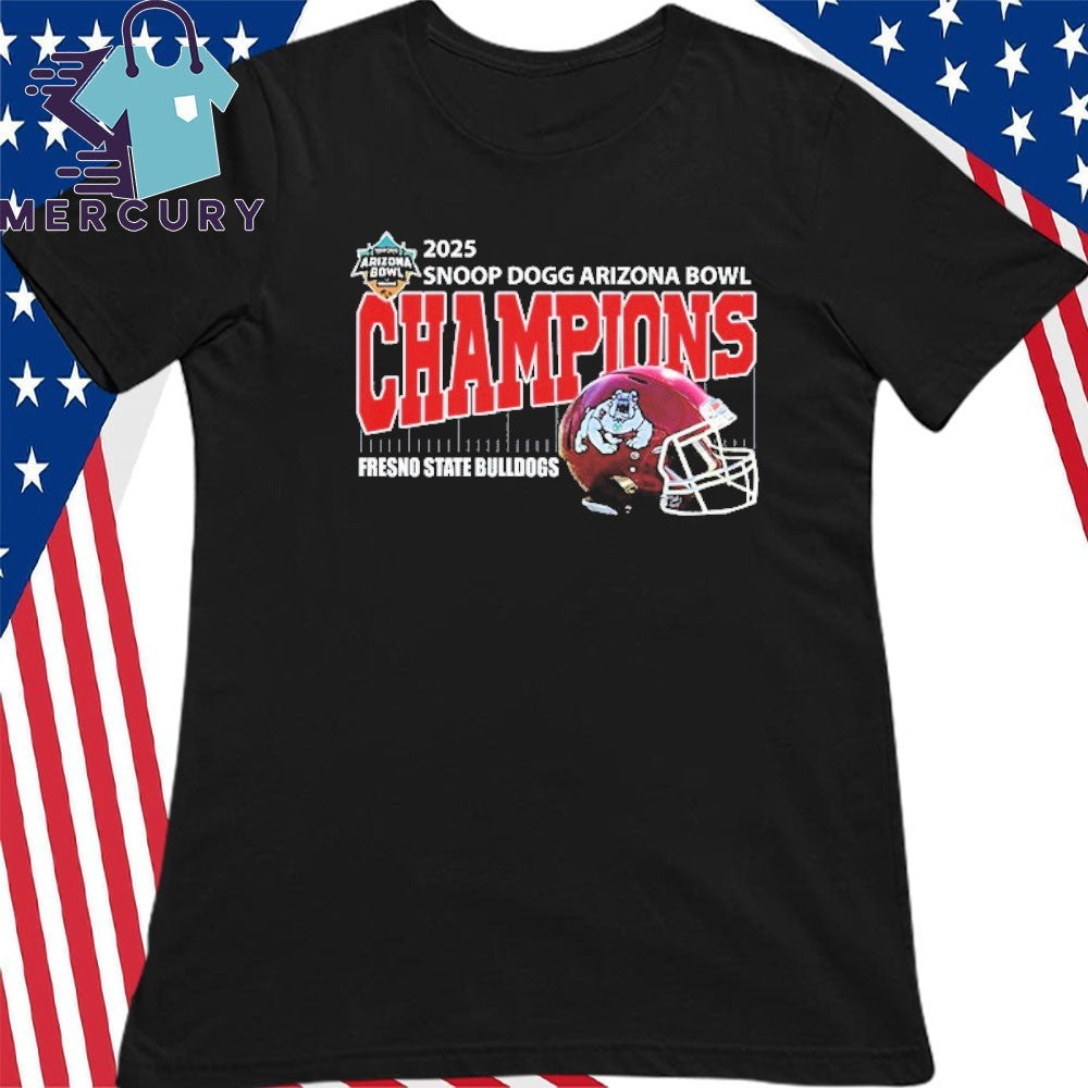 Fresno State Bulldogs Football 2025 Snoop Dogg Arizona Bowl Champions Helmet Shirt