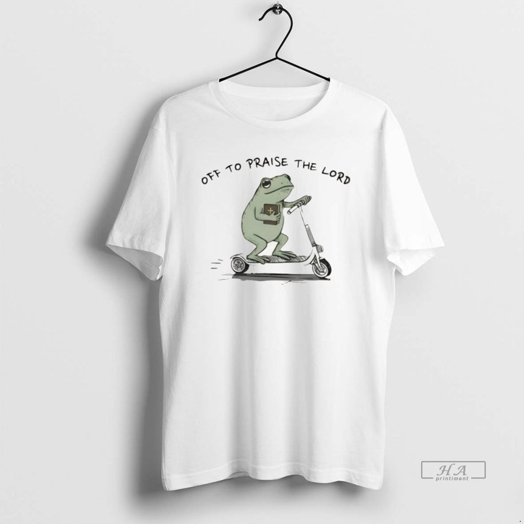 Official Funny Christian Frog Off To Praise The Lord T-Shirts, Hoodie, Sweatshirt | AU01DripNestTees.com