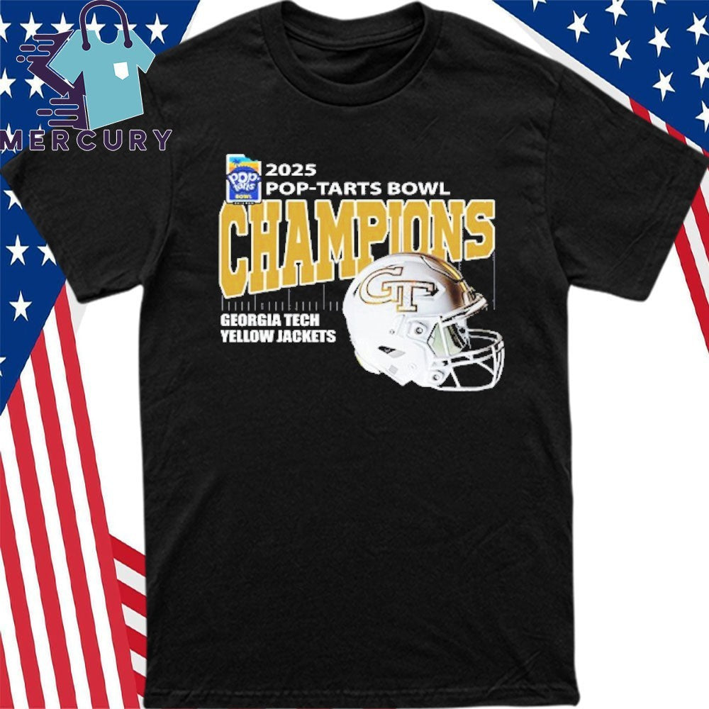 Georgia Tech Yellow Jackets Football 2025 Pop-Tarts Bowl Champions Helmet Shirt