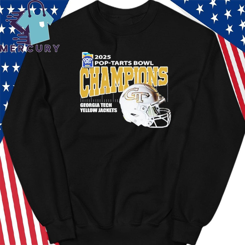 Georgia Tech Yellow Jackets Football 2025 Pop-Tarts Bowl Champions Helmet Shirt