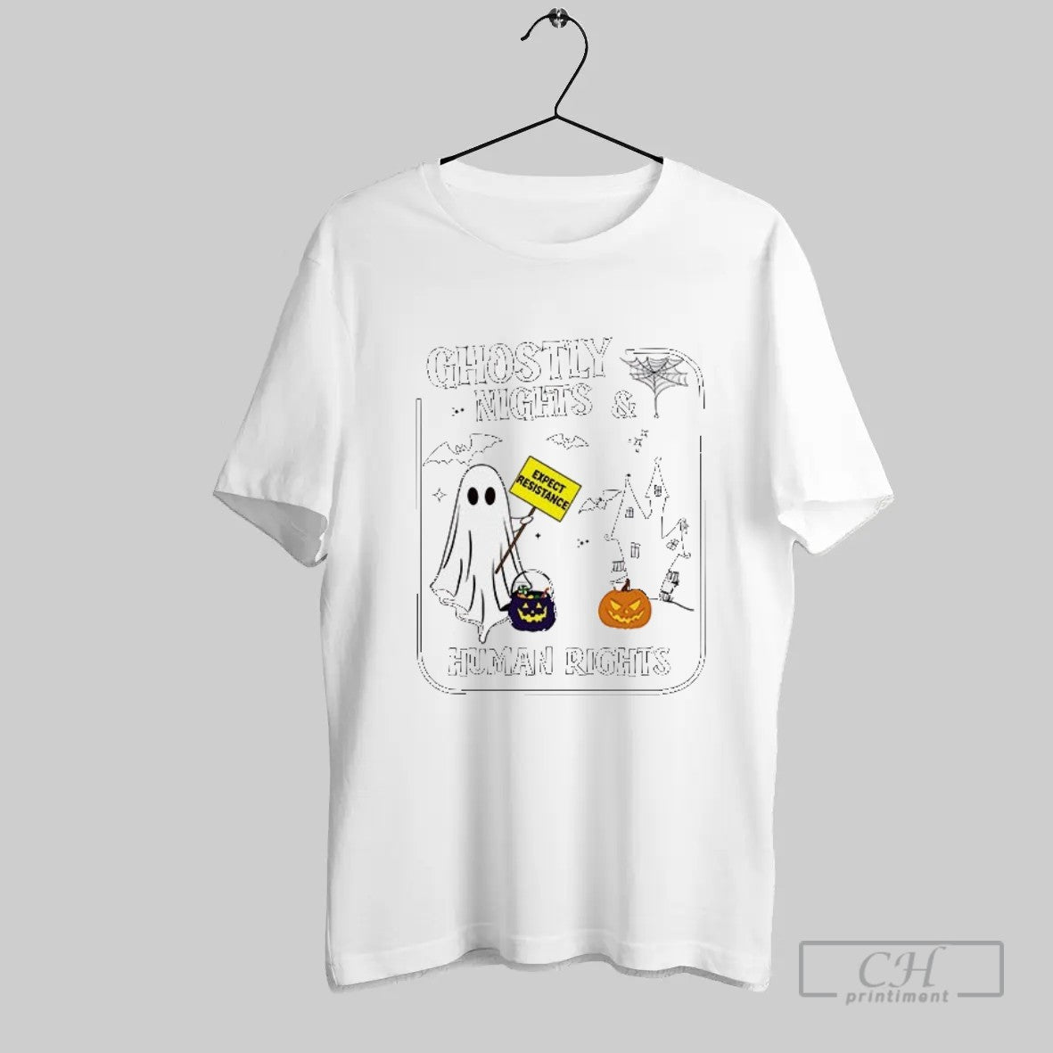 Official Ghostly Nights And Human Rights Halloween T Shirt