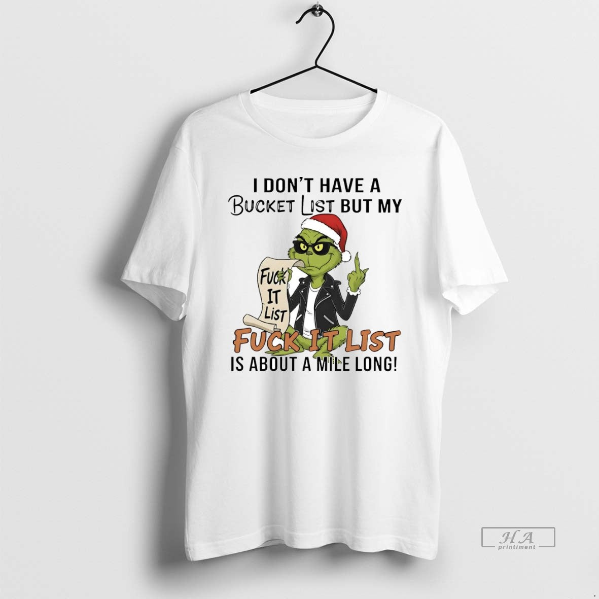 Official Grinch I Dont Have A Bucket List But My Fuck It List Christmas T-Shirts, Hoodie, Sweatshirt | AU01DripNestTees.com