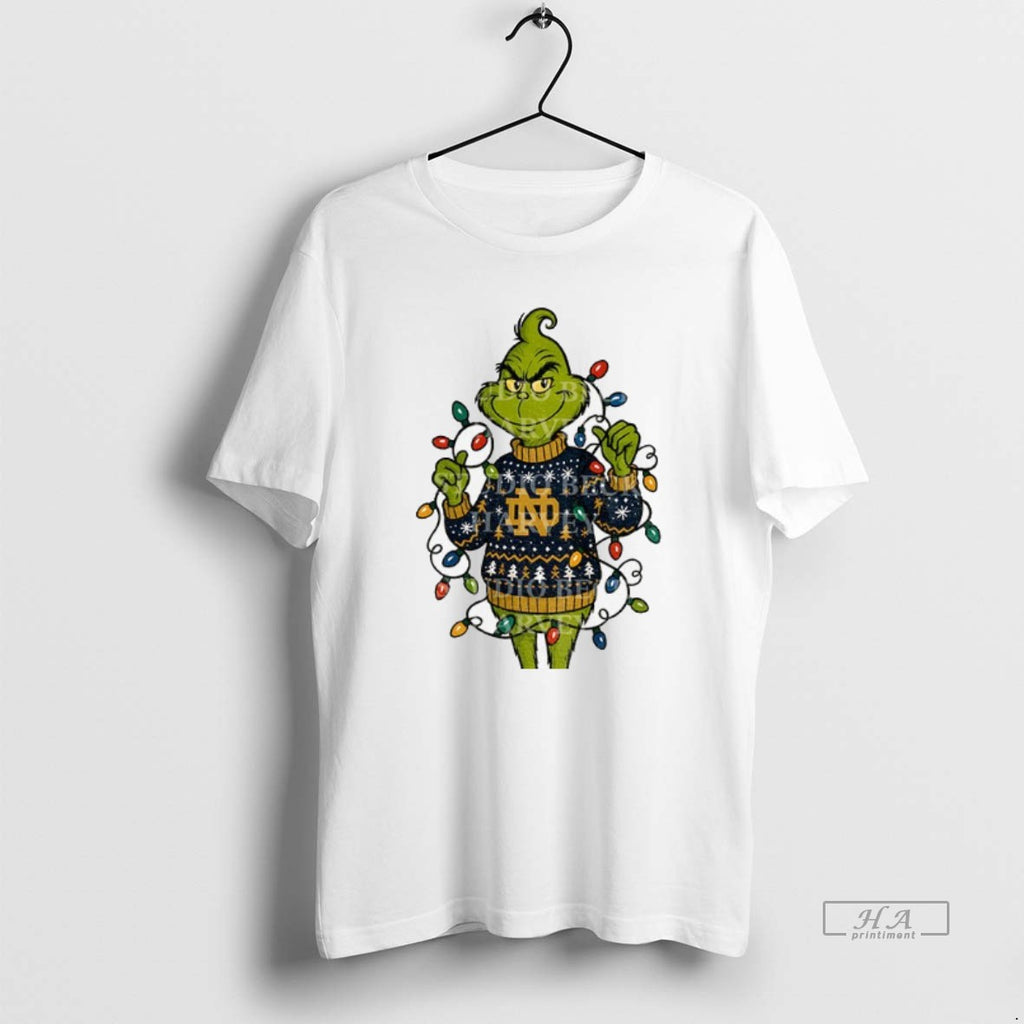 Official Grinch Santa Notre Dame Fighting Irish Football Christmas 2025 T-Shirts, Hoodie, Sweatshirt | AU01DripNestTees.com