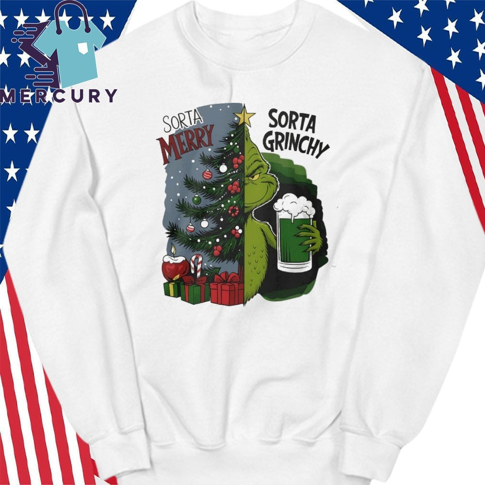 Grinch Sorta Merry Sorta Grinchy Christmas Holiday Shirt