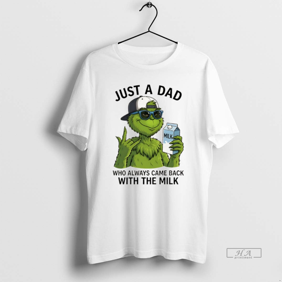 Official Grinch Just A Dad Who Always Came Back With The Milk T-Shirts, Hoodie, Sweatshirt | AU01DripNestTees.com