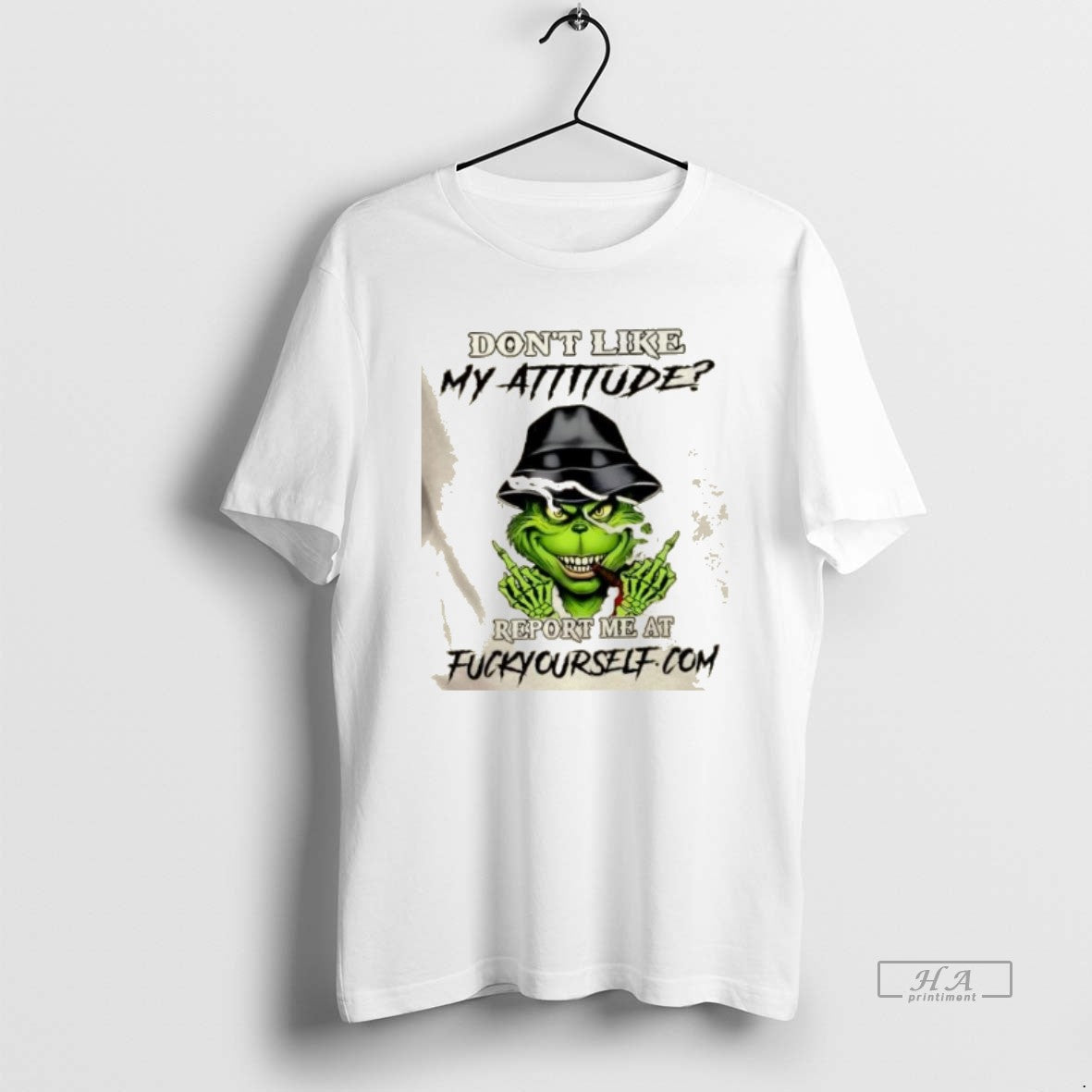 Official Grinch Smoking Dont Like My Attitude Reportme At Fuckyourself T-Shirts, Hoodie, Sweatshirt | AU01DripNestTees.com