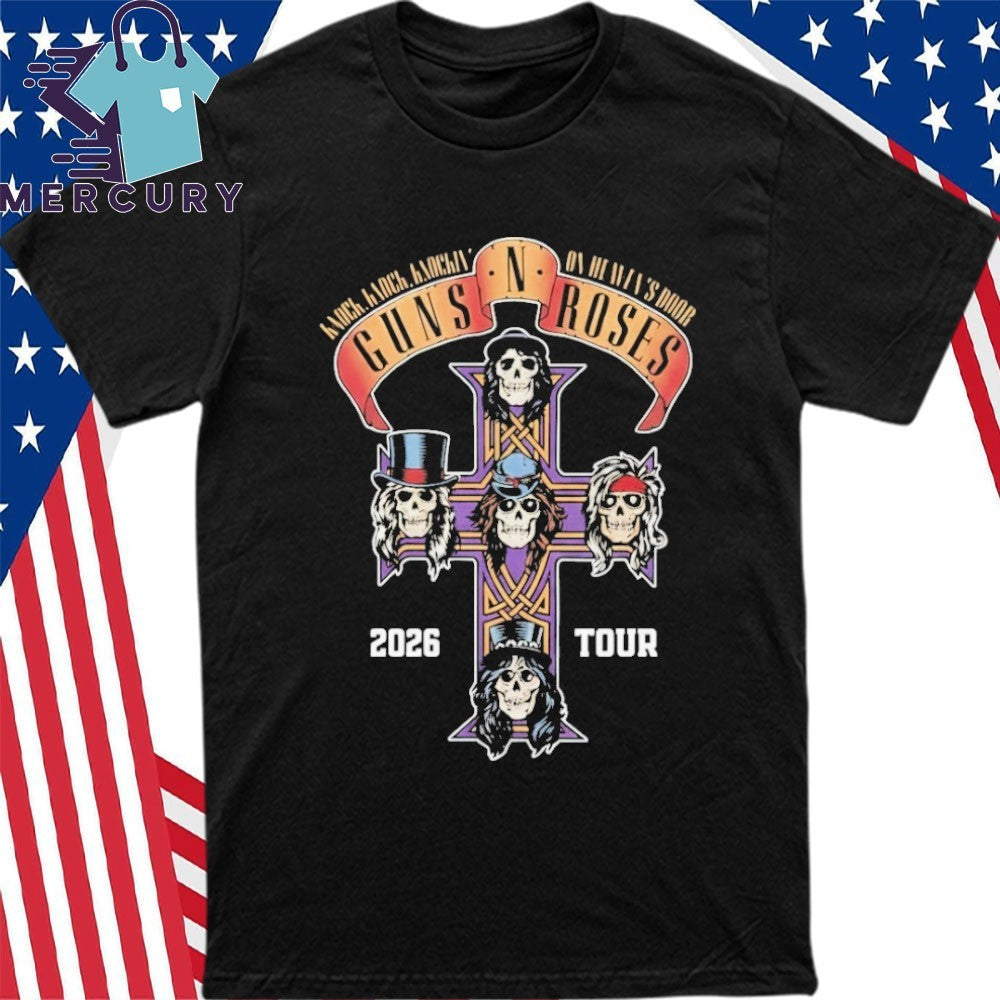 Gun N Roses World Tour 2026 America Dates Schedule Graphic Cross Shirt