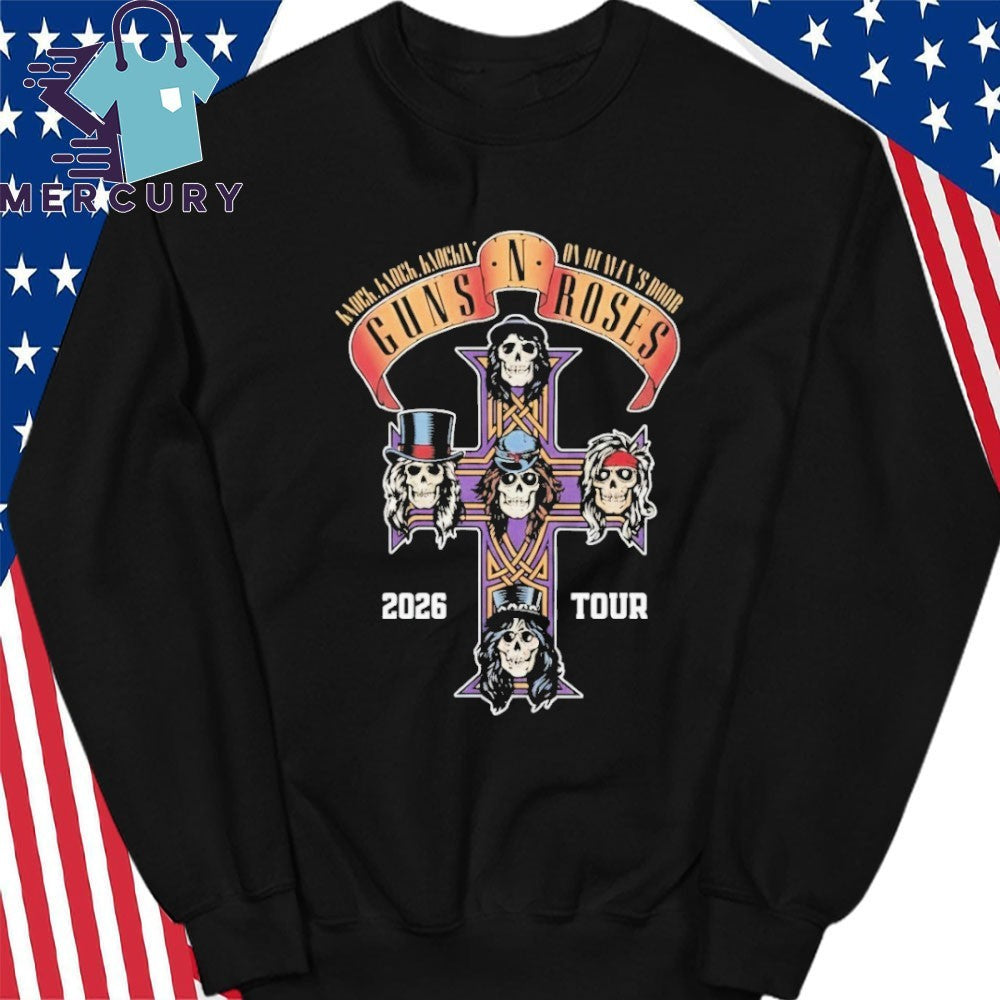 Gun N Roses World Tour 2026 America Dates Schedule Graphic Cross Shirt