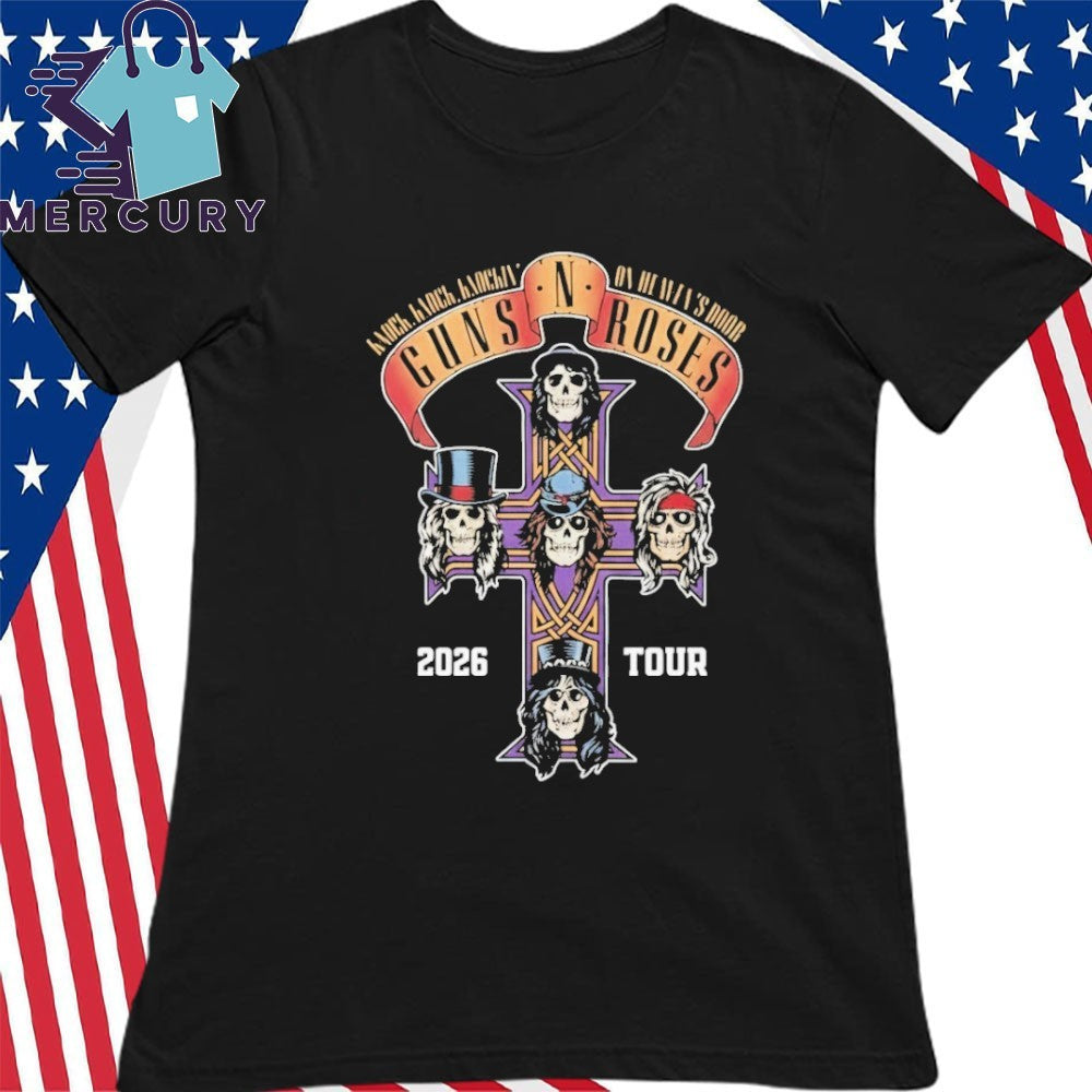 Gun N Roses World Tour 2026 America Dates Schedule Graphic Cross Shirt