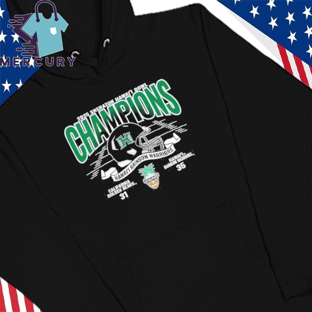 Hawaii Rainbow Warrior 2025 Sheraton Hawai’i Bowl Champions Shirt