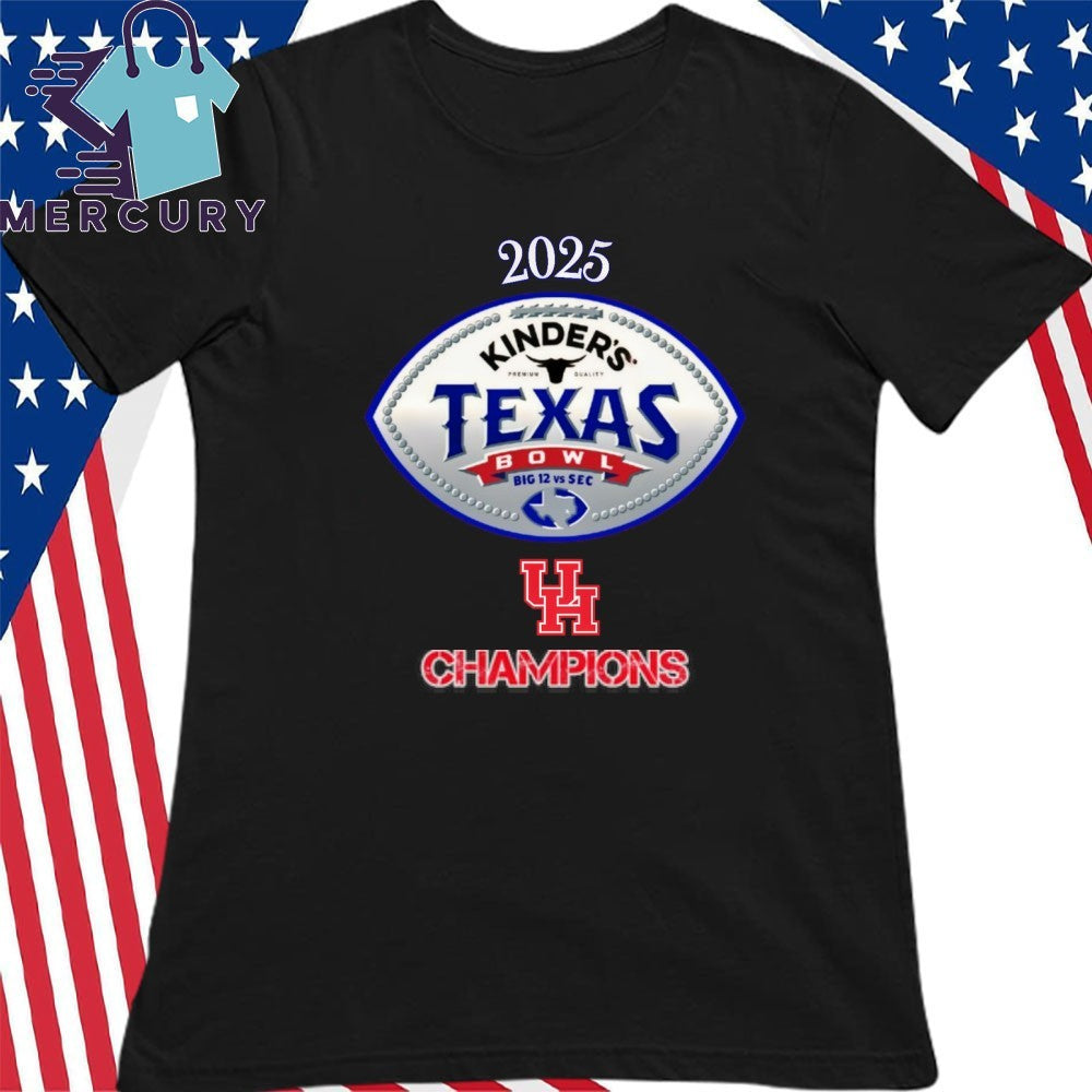 Houston Cougars 2025 Kinder’s Texas Bowl Champions Logo Shirt