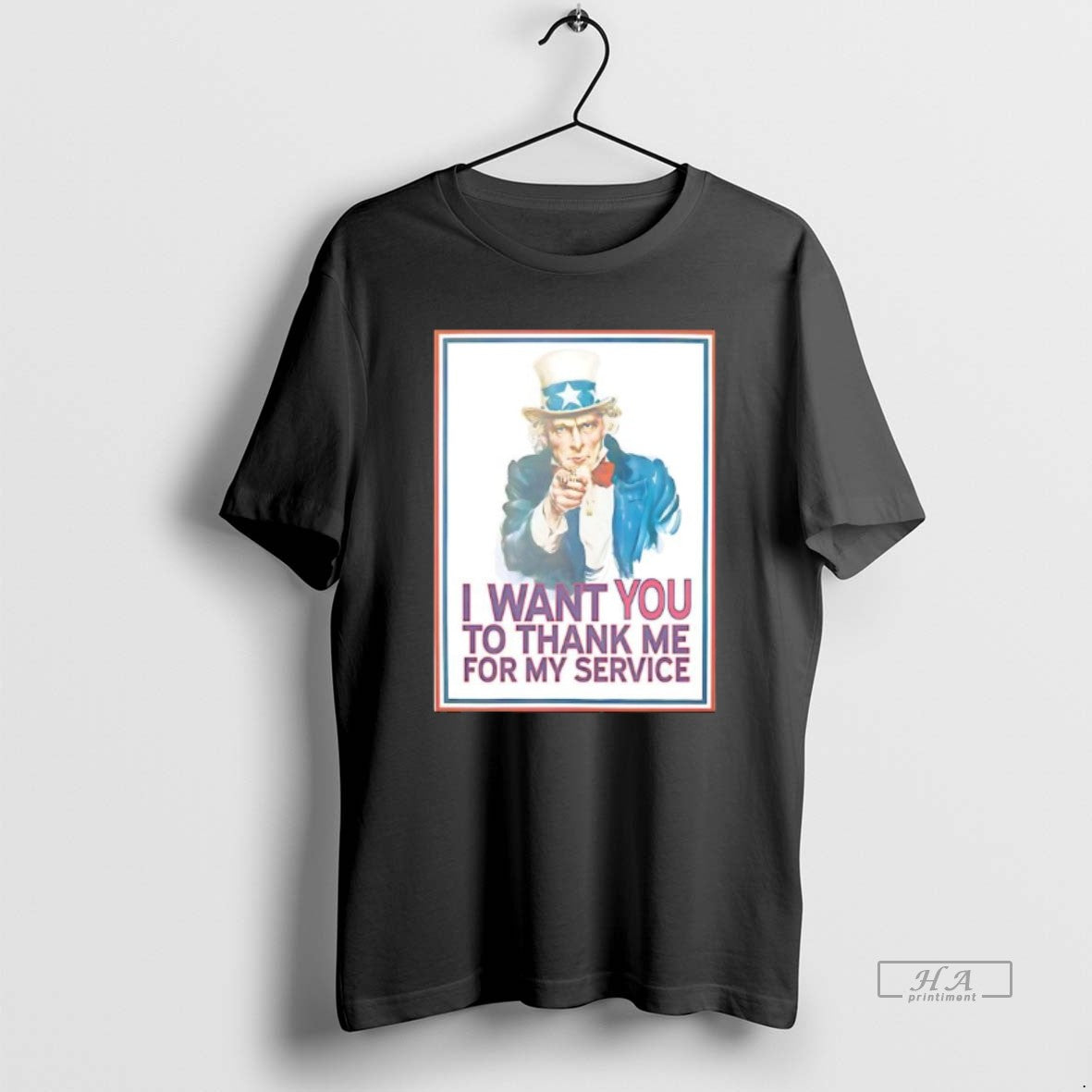 Official I Want You To Thank Me For My Service Uncle Sam T-Shirts, Hoodie, Sweatshirt | AU01DripNestTees.com