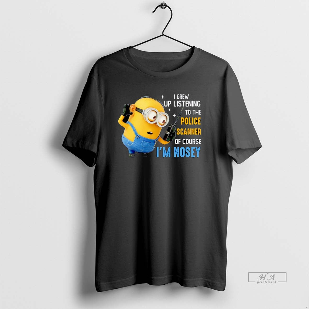Official I Grew Up Listening To The Police Scanner Of Course Im Nosey Minion Christmas T-Shirts, Hoodie, Sweatshirt