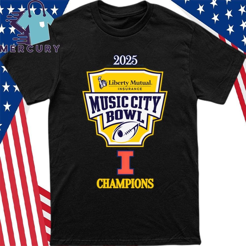 Illinois Fighting Illini 2025 Music City Bowl Champions Logo Shirt
