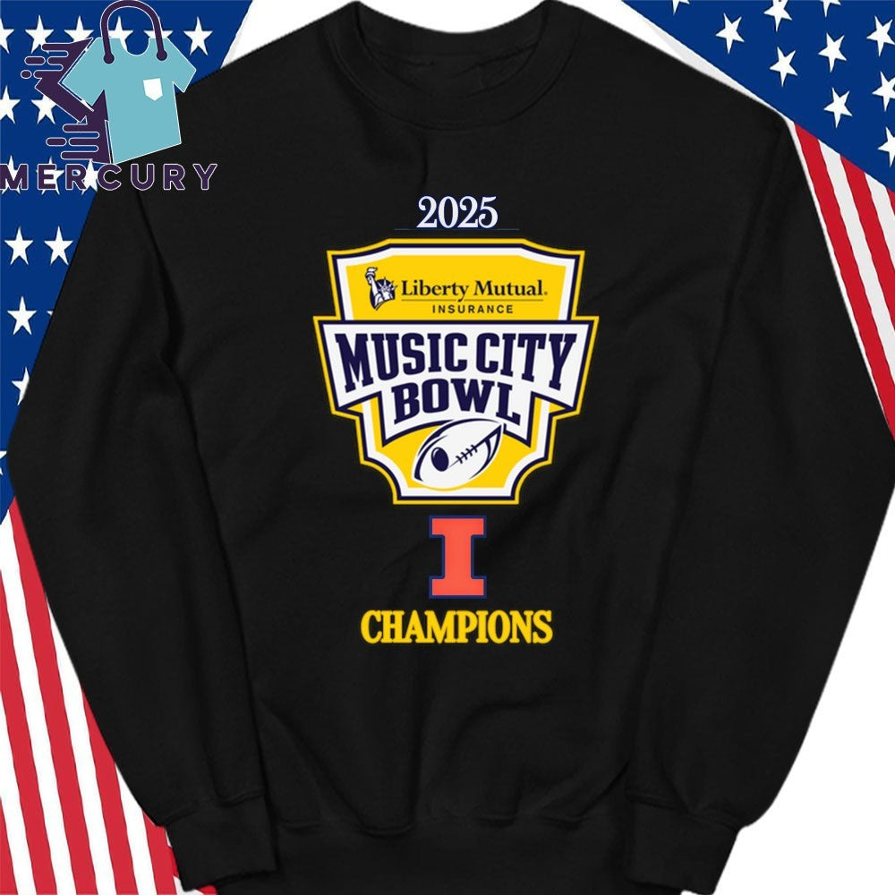 Illinois Fighting Illini 2025 Music City Bowl Champions Logo Shirt