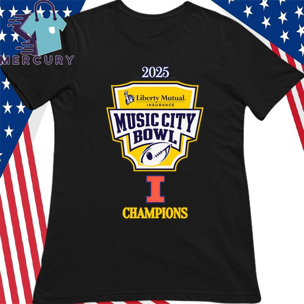Illinois Fighting Illini 2025 Music City Bowl Champions Logo Shirt