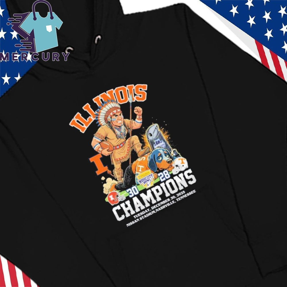Illinois Fighting Illini 2025 Music City Bowl Champions Mascot Shirt