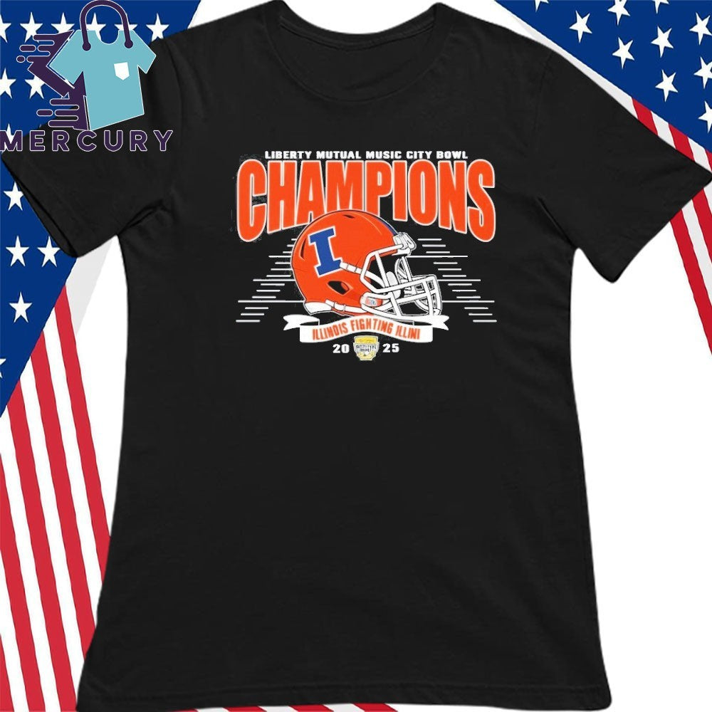 Illinois Fighting Illini Football Claim Champions 2025 Liberty Mutual Music City Bowl Shirt