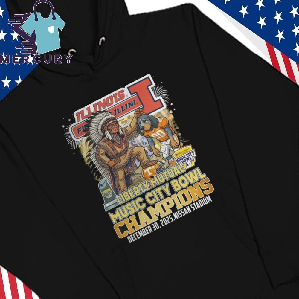 Illinois Fighting Illini Football Liberty Music City Bowl Champions 2025 Mascot Shirt